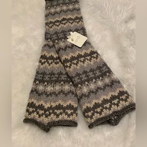 LEMON dark gray longer Fingerless nylon blend ladies gloves /wrist warmers NWT